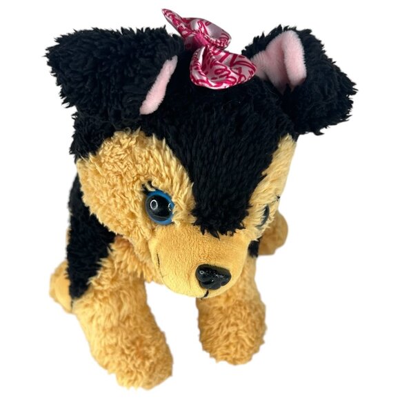 Mattel Barbie Plush Dog Plush Toy Sounds Working Black & Tan Pink Bow & Collar - Picture 2 of 11